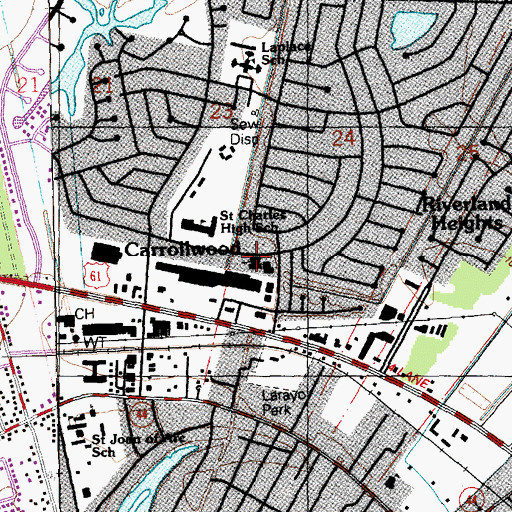 Topographic Map of First Baptist Church of La Place, LA
