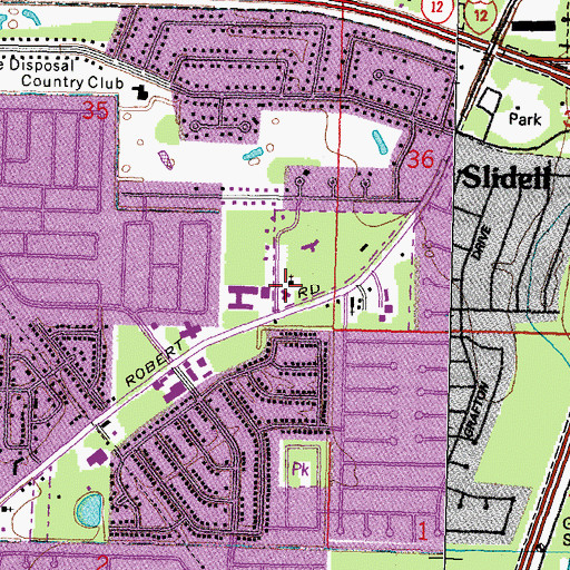 Topographic Map of First Christian Church of Slidell, LA
