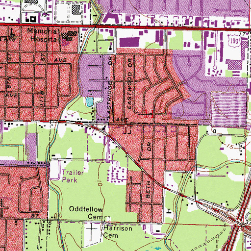 Topographic Map of First Church of the Nazarene, LA