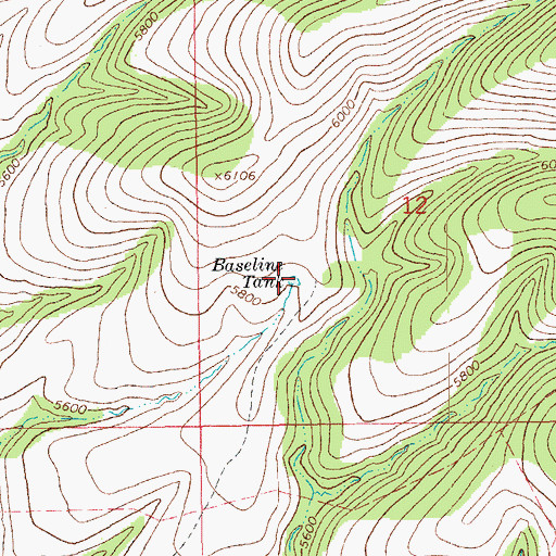 Topographic Map of Baseline Tank, AZ