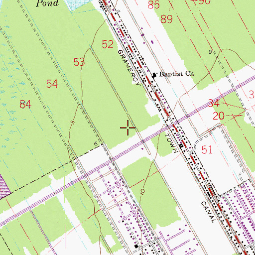 Topographic Map of First Community Antioch Baptist Church, LA