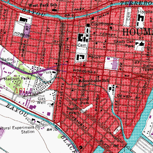 Topographic Map of First Corinthian Baptist Church, LA