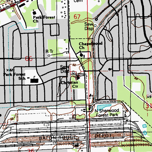 Topographic Map of Grace Family Church, LA
