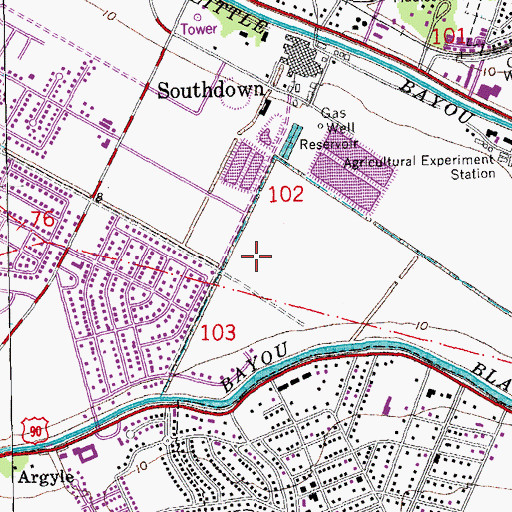 Topographic Map of Grace Lutheran Church, LA