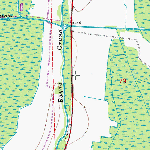 Topographic Map of Grand Caillou Baptist Church, LA