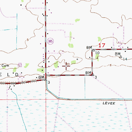 Topographic Map of Grand Lake Faith Temple, LA