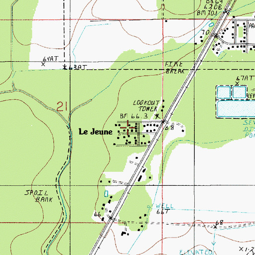 Topographic Map of Gray's Temple Church of God, LA