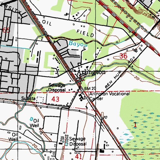 Topographic Map of Greater Arlington Baptist Church, LA