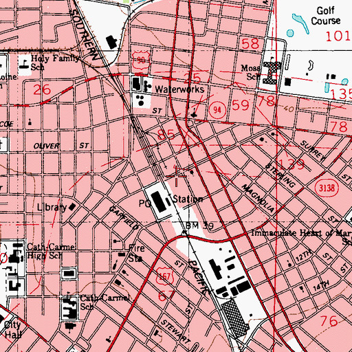 Topographic Map of Greater Grace World Outreach, LA