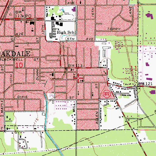 Topographic Map of Greater Hayes Chapel African Methodist Episcopal Church, LA
