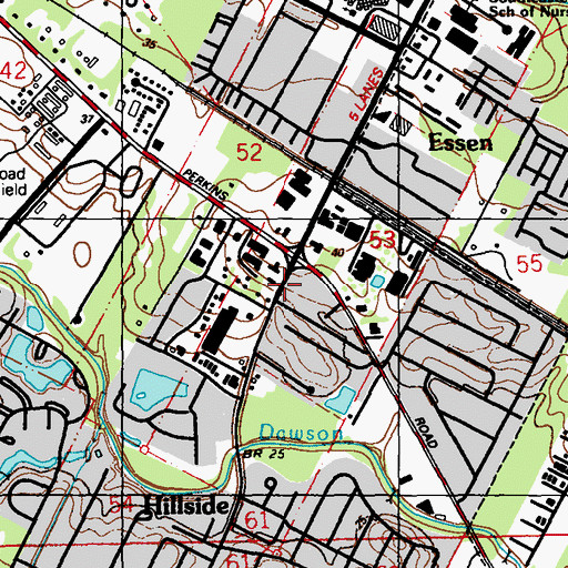 Topographic Map of Greater Hollywood Baptist Church, LA