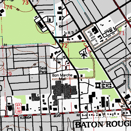 Topographic Map of Greater King David Baptist Church, LA