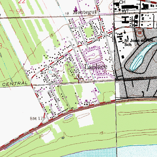 Topographic Map of Greater Morning Star Baptist Church, LA