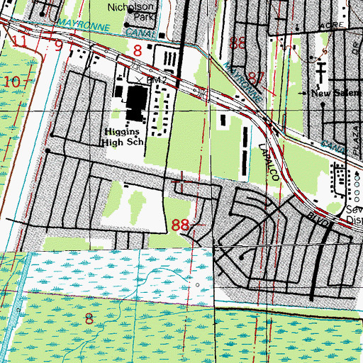 Topographic Map of Greater Mount Calvary Church, LA