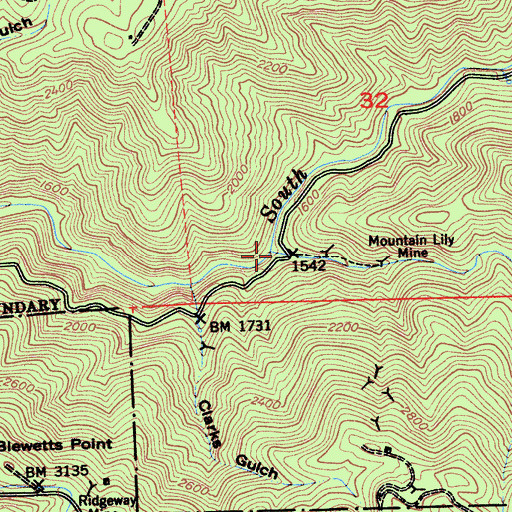 Topographic Map of Fivemile Creek, CA