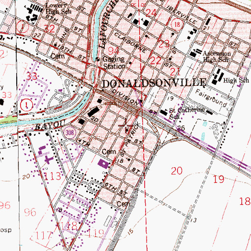 Topographic Map of Greater Mount Pilgrim Baptist Church, LA