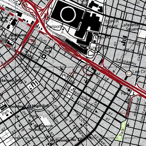 Topographic Map of Greater Mount Rose Baptist Church, LA