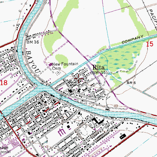 Topographic Map of Greater New Fountain Baptist Church, LA