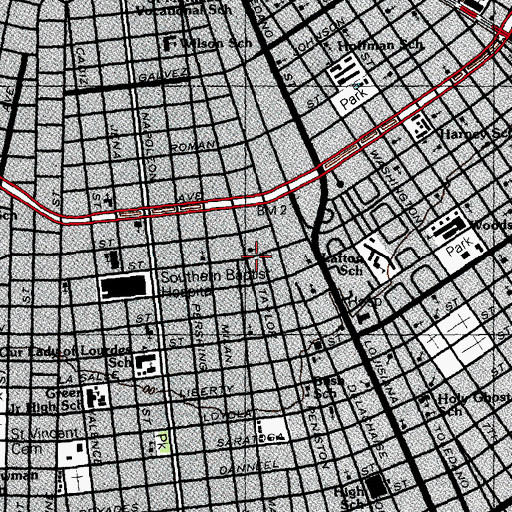 Topographic Map of Greater New Hope Baptist Church, LA