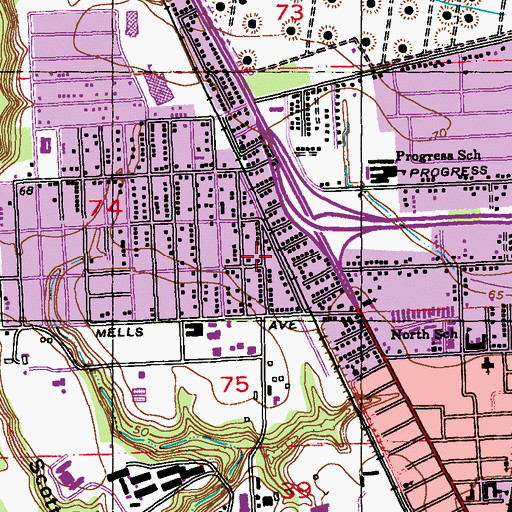 Topographic Map of Greater New Hope Missionary Church, LA