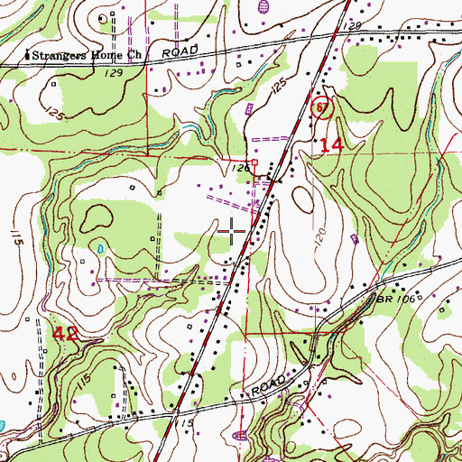 Topographic Map of Greater Oak Grove Baptist Church, LA