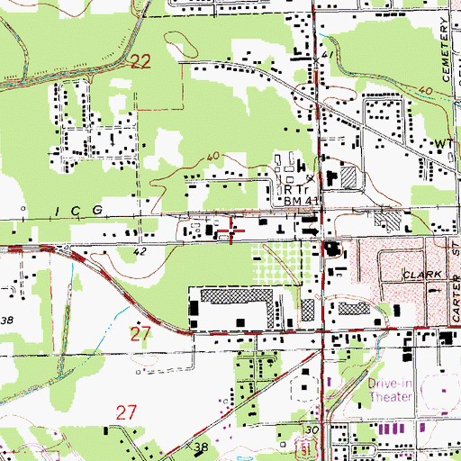 Topographic Map of Greater Rosehill Westside Church, LA