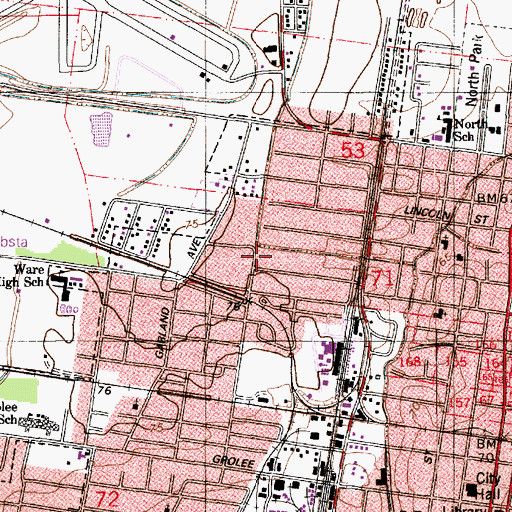 Topographic Map of Greater Saint James Missionary Baptist Church, LA