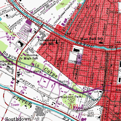 Topographic Map of Greater Saint Matthew's Baptist Church, LA