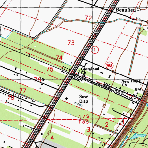 Topographic Map of Greater Saint Paul Baptist Church, LA