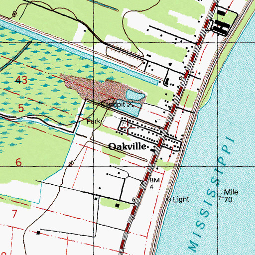 Topographic Map of Greater Saint Peter Baptist Church, LA