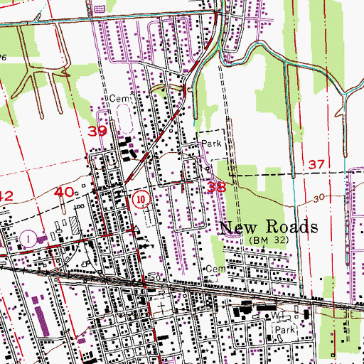 Topographic Map of Greater Saint Peter Baptist Church, LA