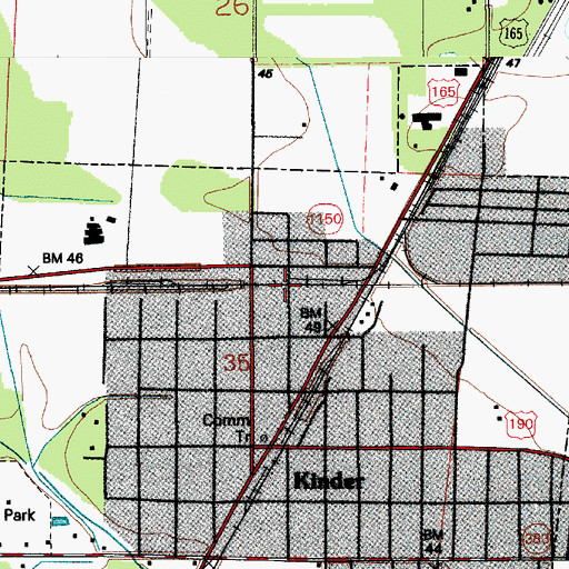 Topographic Map of Hannah Chapel African Methodist Episcopal Church, LA