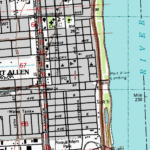 Topographic Map of Harvest Church, LA