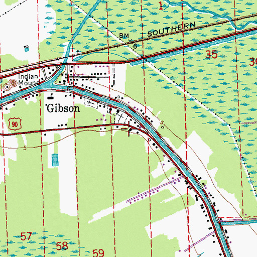 Topographic Map of Harvest Fields Community Church, LA