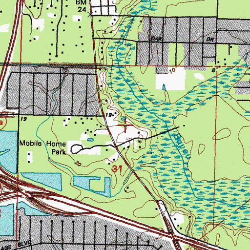 Topographic Map of High Praise Fellowship Church, LA
