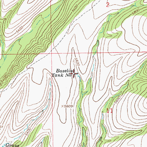 Topographic Map of Baseline Tank Number 2, AZ