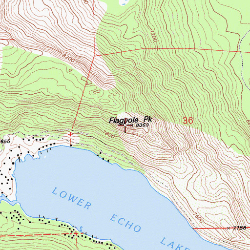 Topographic Map of Flagpole Peak, CA