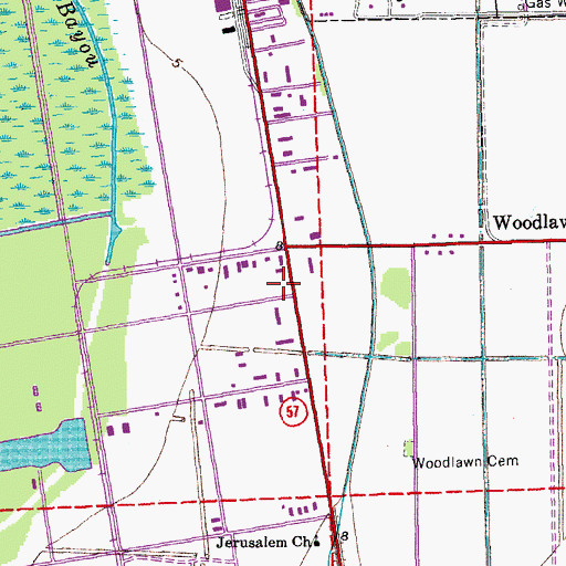 Topographic Map of His House Tabernacle, LA