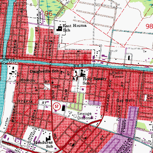 Topographic Map of Holy Rosary Church, LA