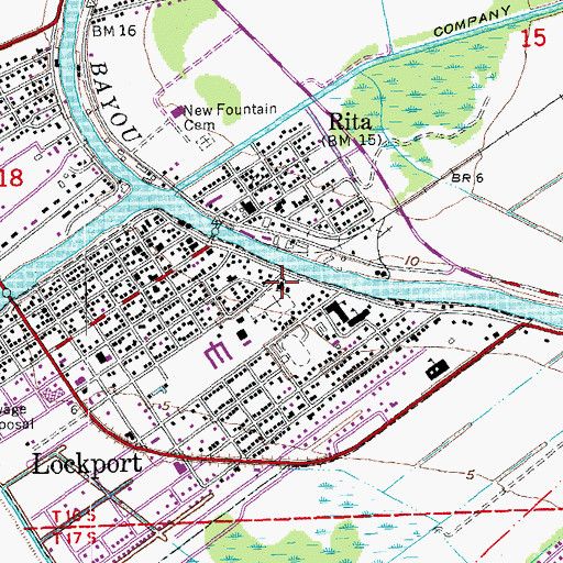 Topographic Map of Holy Savior Catholic Church, LA