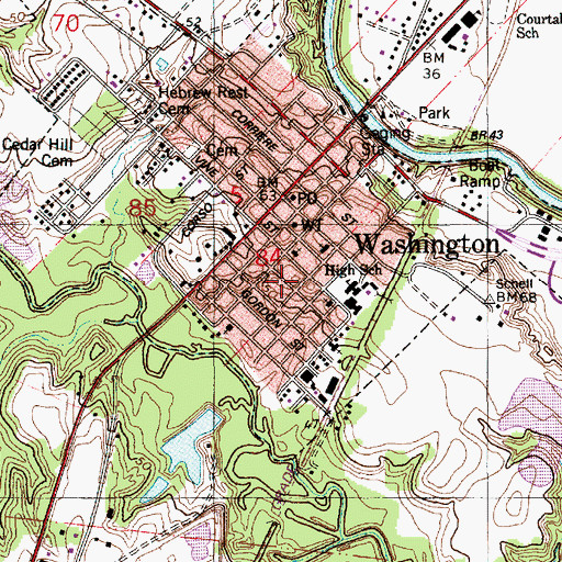 Topographic Map of Holy Trinity Catholic Church, LA