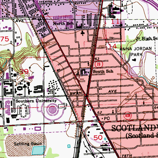Topographic Map of Holy Trinity Christian Church, LA