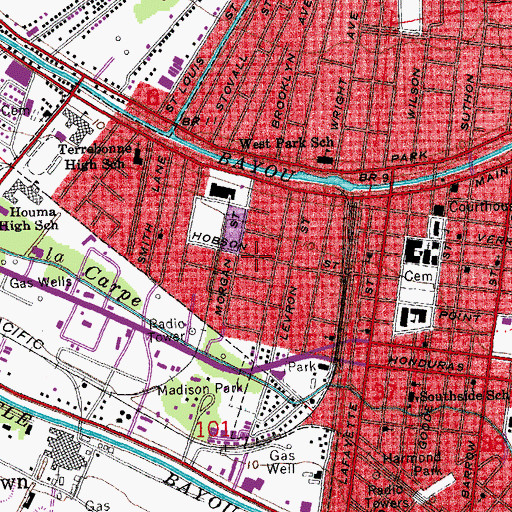Topographic Map of House of the Lord, LA