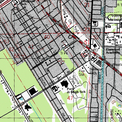 Topographic Map of Household of Faith Church, LA
