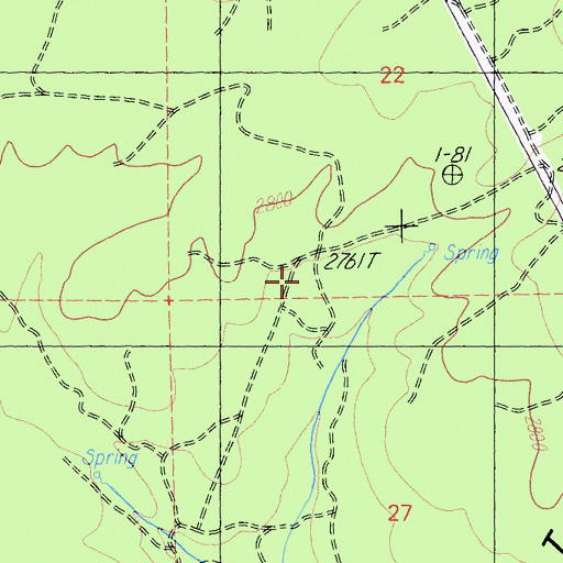 Topographic Map of Flat Woods, CA