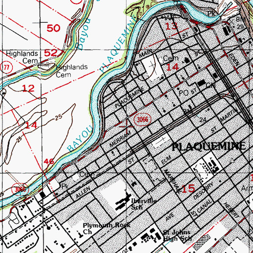 Topographic Map of Imani Temple, LA