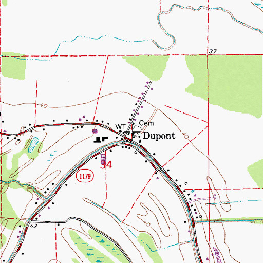 Topographic Map of Immaculate Conception Catholic Church, LA