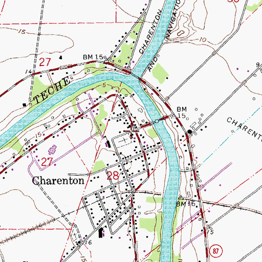 Topographic Map of Immaculate Conception Church, LA