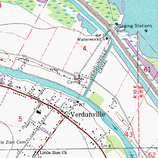 Topographic Map of Immaculate Conception Church, LA