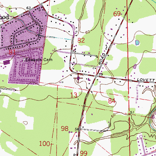 Topographic Map of Immanuel Baptist Church, LA